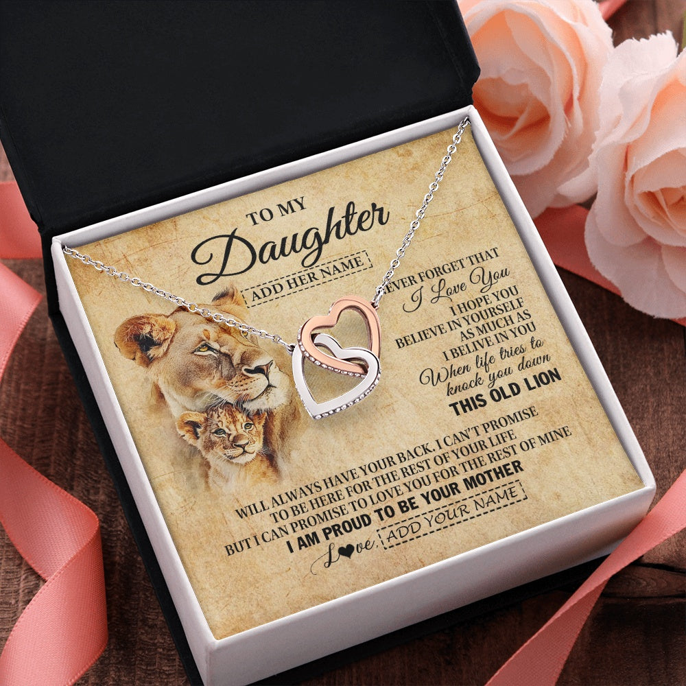 Personalized To My Daughter Gifts From Mom Mother Lion Necklace I Love You Daughter Birthday Gifts From Mom Graduation Christmas Custom Gift Box Message Card