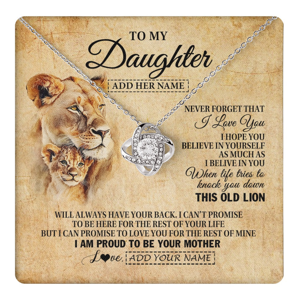 Personalized To My Daughter Gifts From Mom Mother Lion Necklace I Love You Daughter Birthday Gifts From Mom Graduation Christmas Custom Gift Box Message Card