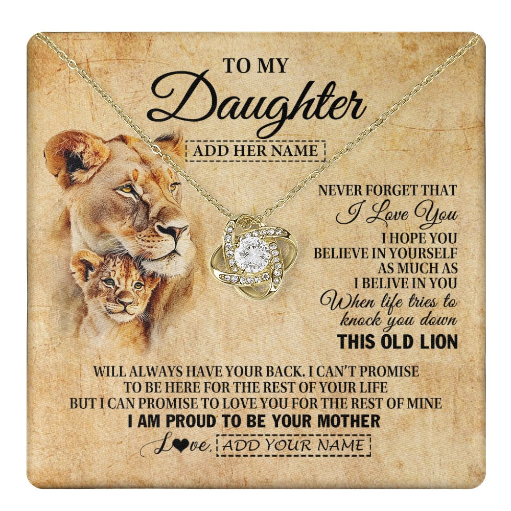Personalized To My Daughter Gifts From Mom Mother Lion Necklace I Love You Daughter Birthday Gifts From Mom Graduation Christmas Custom Gift Box Message Card
