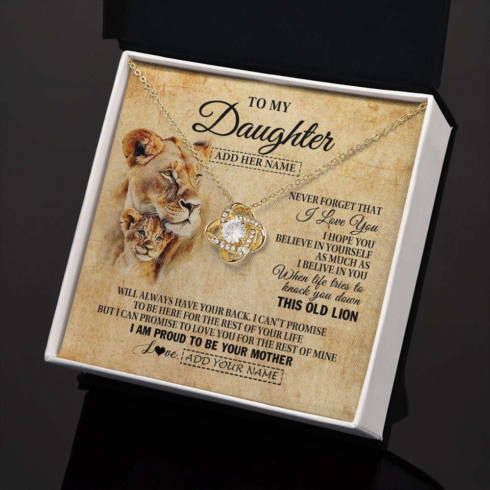 Personalized To My Daughter Gifts From Mom Mother Lion Necklace I Love You Daughter Birthday Gifts From Mom Graduation Christmas Custom Gift Box Message Card