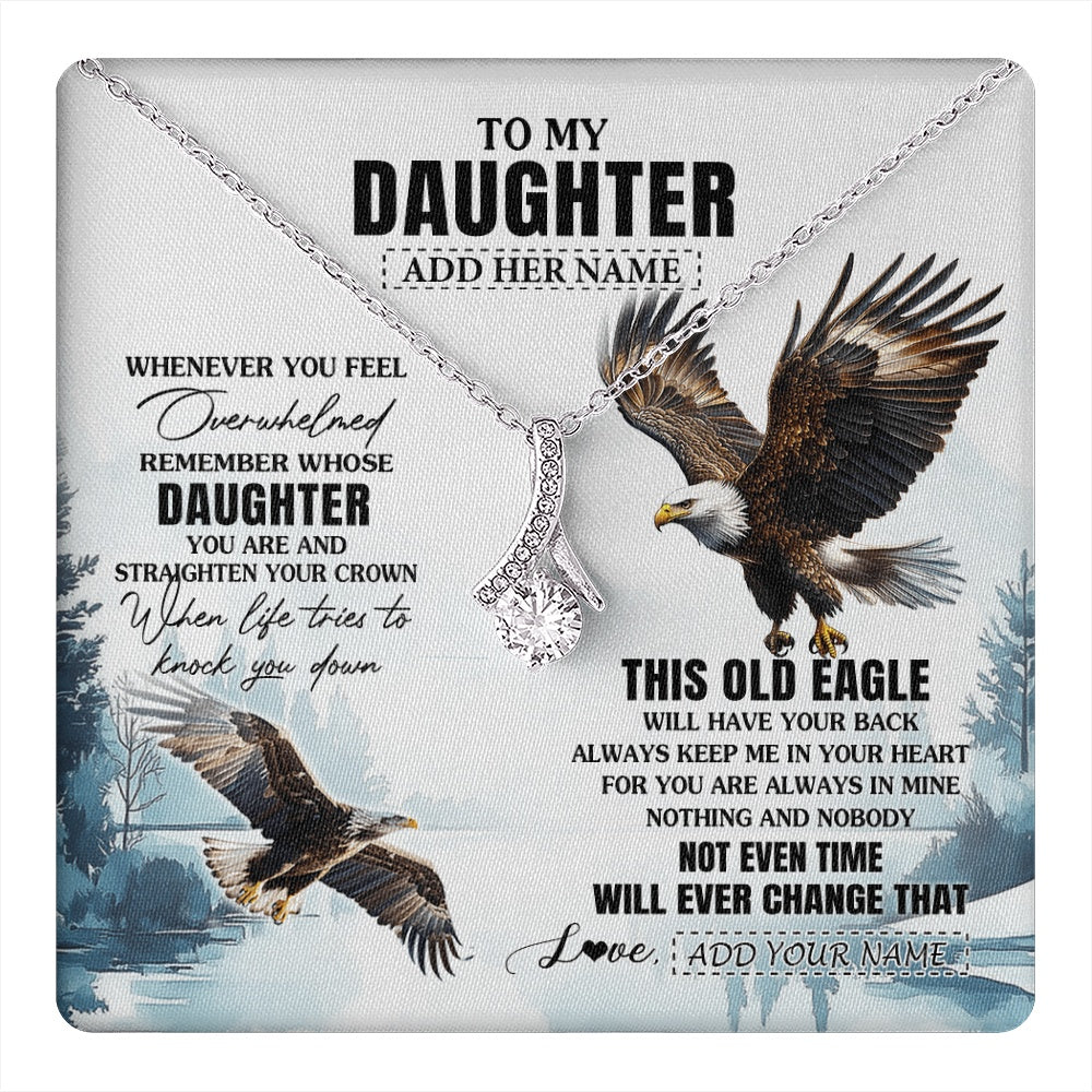 Personalized To My Daughter Gifts Necklace From Mom Dad Whenever Eagle Unique Birthday Gifts For Daughter Christmas Custom Keepsake Gift Box Message Card