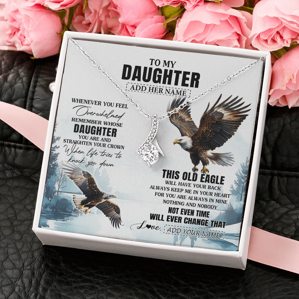 Personalized To My Daughter Gifts Necklace From Mom Dad Whenever Eagle Unique Birthday Gifts For Daughter Christmas Custom Keepsake Gift Box Message Card