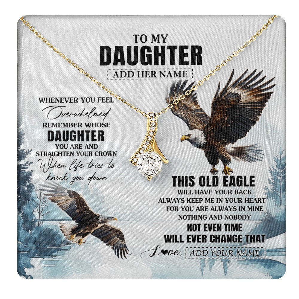 Personalized To My Daughter Gifts Necklace From Mom Dad Whenever Eagle Unique Birthday Gifts For Daughter Christmas Custom Keepsake Gift Box Message Card