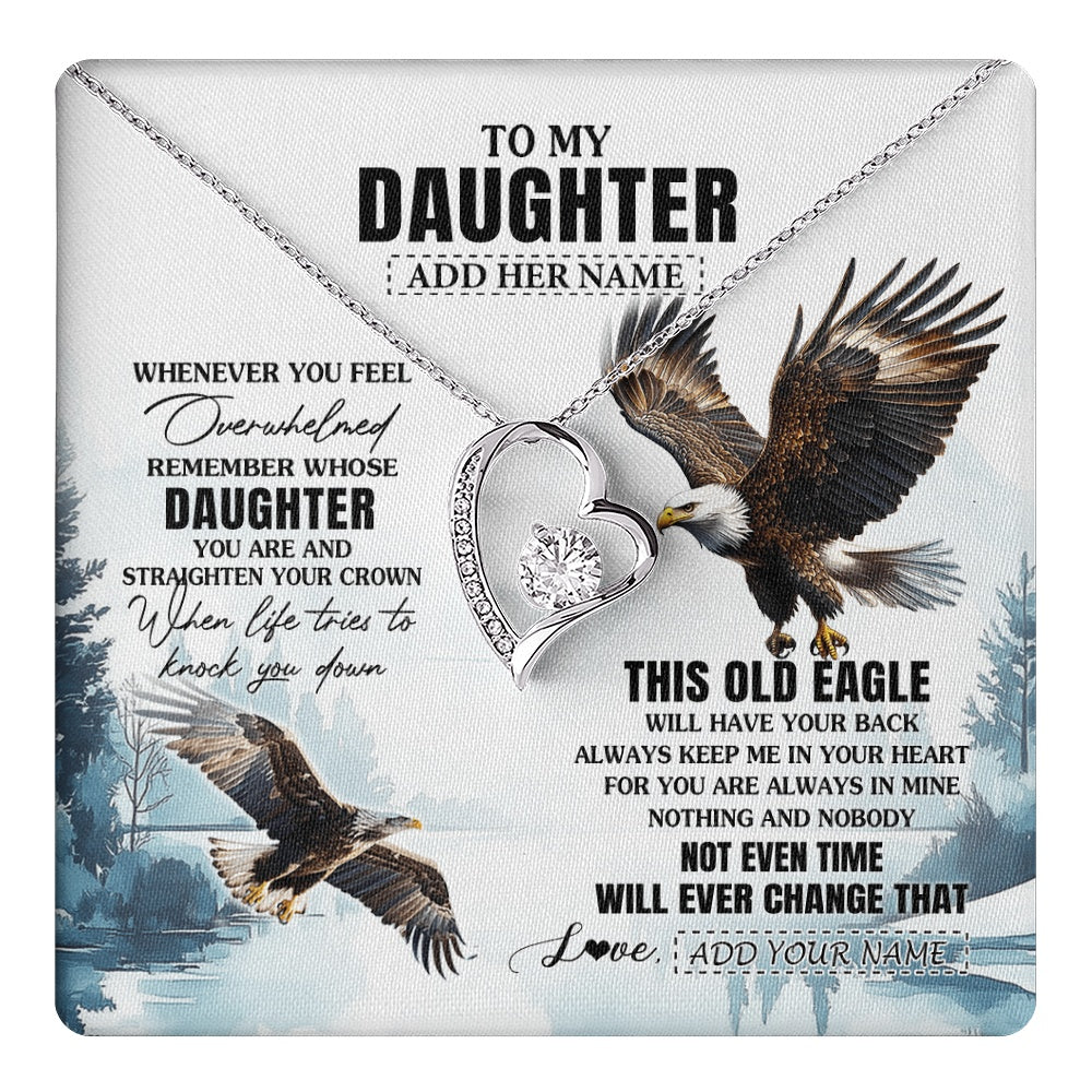 Personalized To My Daughter Gifts Necklace From Mom Dad Whenever Eagle Unique Birthday Gifts For Daughter Christmas Custom Keepsake Gift Box Message Card