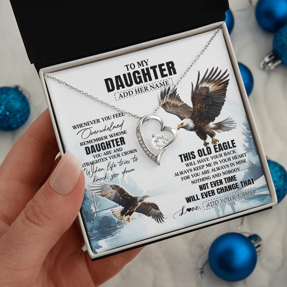 Personalized To My Daughter Gifts Necklace From Mom Dad Whenever Eagle Unique Birthday Gifts For Daughter Christmas Custom Keepsake Gift Box Message Card