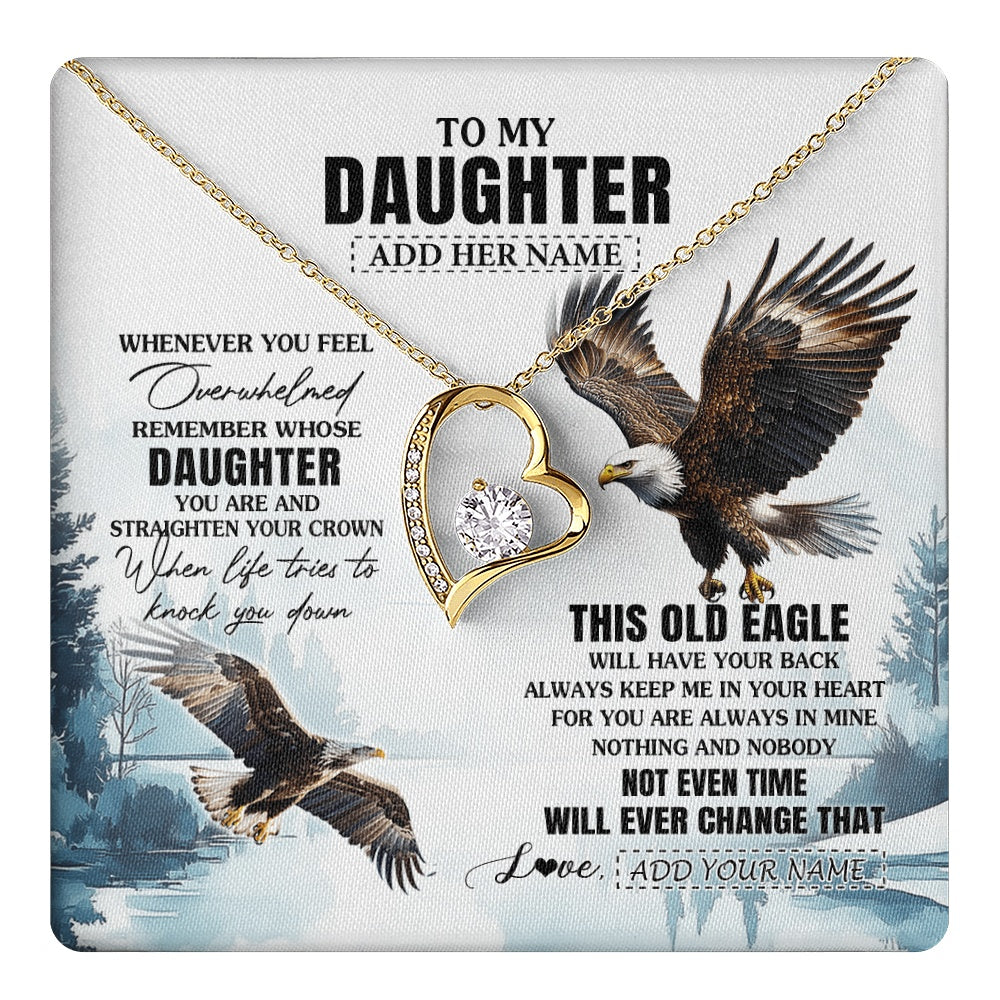 Personalized To My Daughter Gifts Necklace From Mom Dad Whenever Eagle Unique Birthday Gifts For Daughter Christmas Custom Keepsake Gift Box Message Card