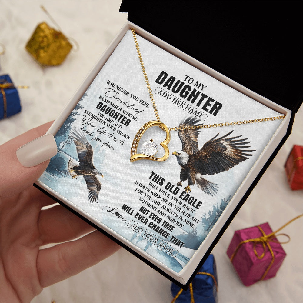 Personalized To My Daughter Gifts Necklace From Mom Dad Whenever Eagle Unique Birthday Gifts For Daughter Christmas Custom Keepsake Gift Box Message Card