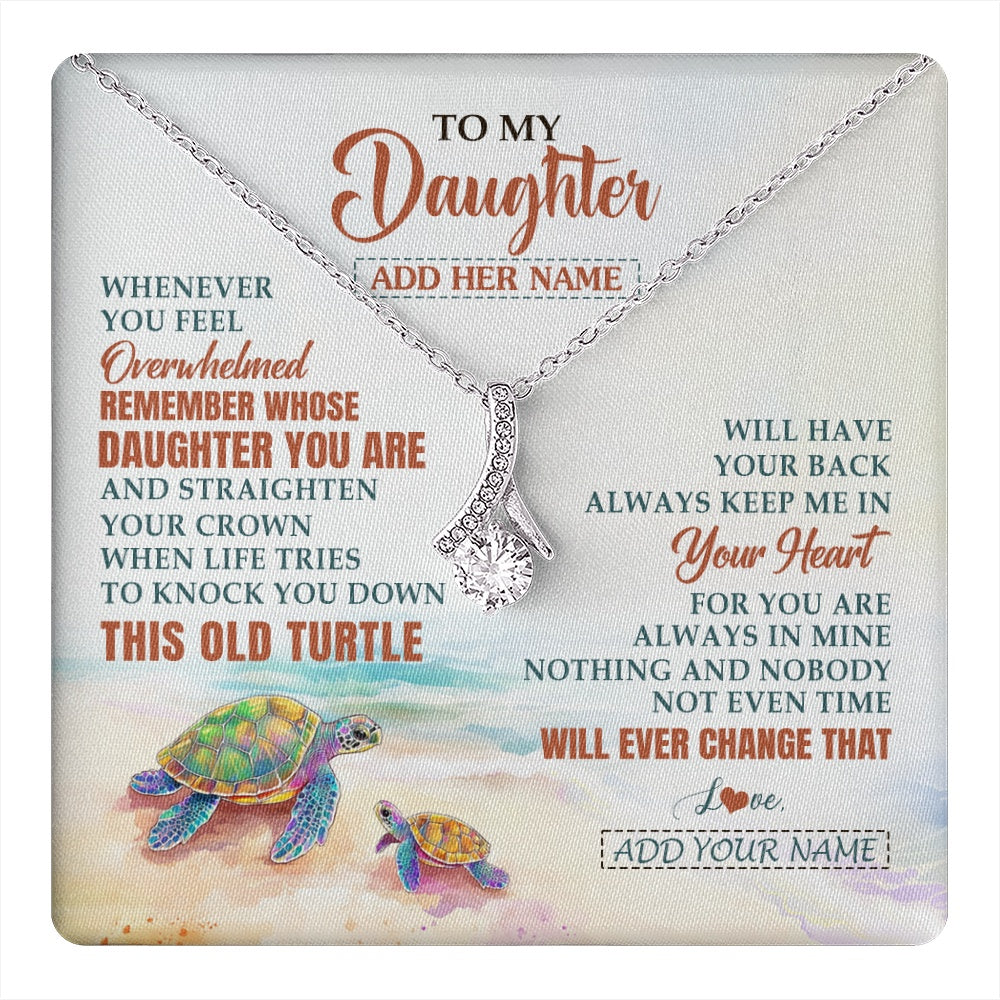 Personalized To My Daughter Gifts Necklace From Mom Dad Whenever Turtle Unique Birthday Gifts For Daughter Graduation Christmas Custom Gift Box Message Card