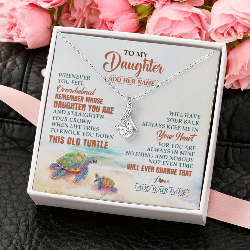 Personalized To My Daughter Gifts Necklace From Mom Dad Whenever Turtle Unique Birthday Gifts For Daughter Graduation Christmas Custom Gift Box Message Card