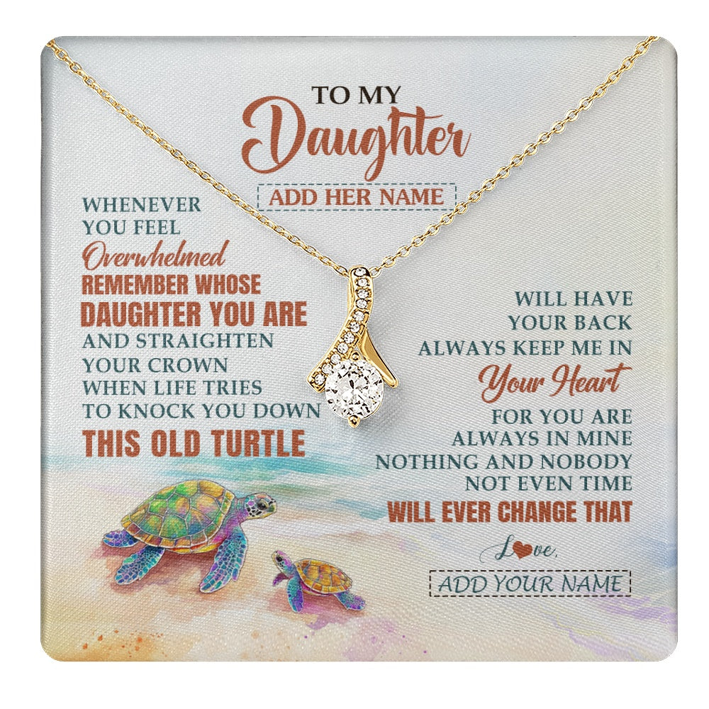Personalized To My Daughter Gifts Necklace From Mom Dad Whenever Turtle Unique Birthday Gifts For Daughter Graduation Christmas Custom Gift Box Message Card