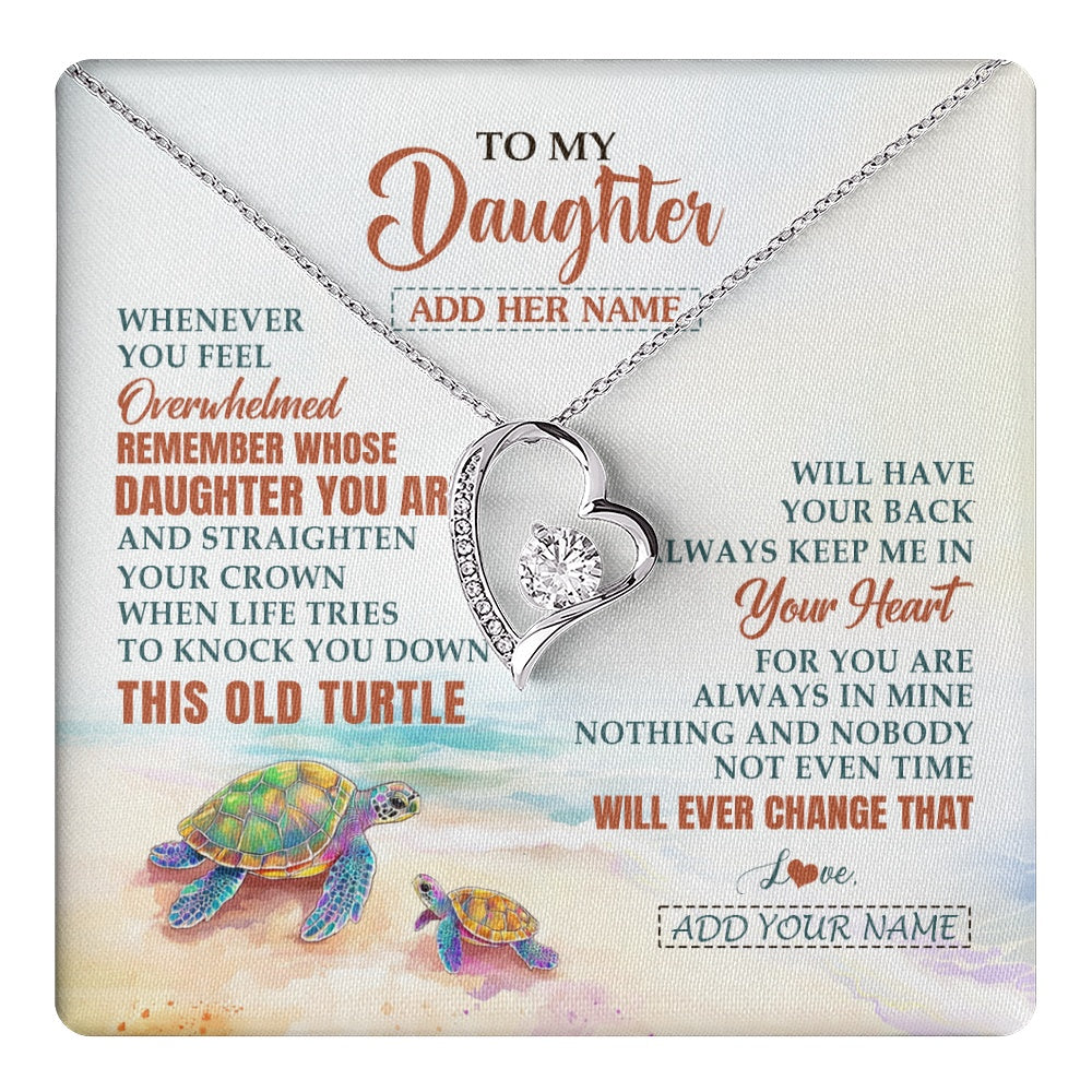 Personalized To My Daughter Gifts Necklace From Mom Dad Whenever Turtle Unique Birthday Gifts For Daughter Graduation Christmas Custom Gift Box Message Card