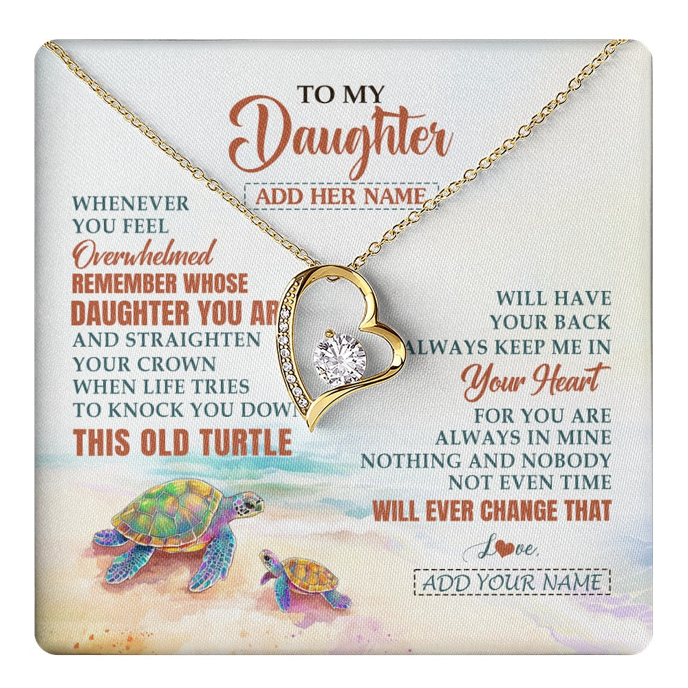 Personalized To My Daughter Gifts Necklace From Mom Dad Whenever Turtle Unique Birthday Gifts For Daughter Graduation Christmas Custom Gift Box Message Card