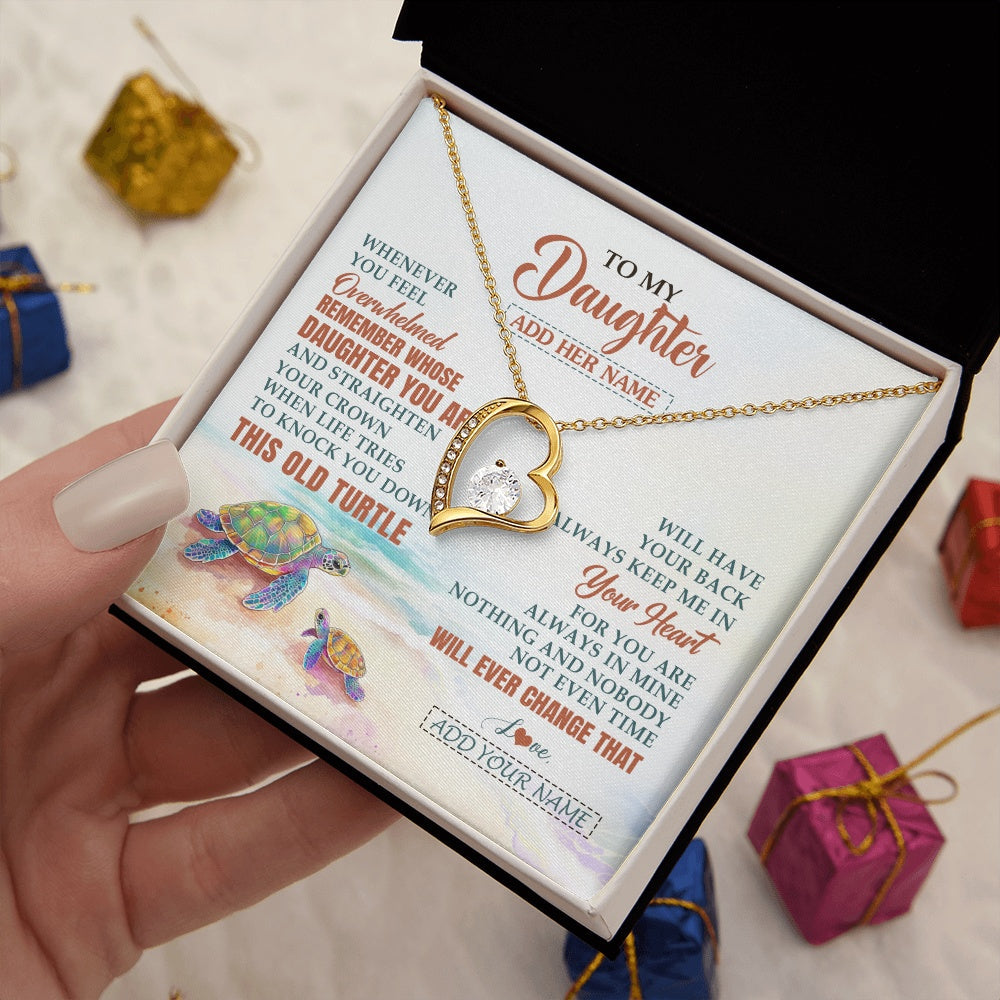 Personalized To My Daughter Gifts Necklace From Mom Dad Whenever Turtle Unique Birthday Gifts For Daughter Graduation Christmas Custom Gift Box Message Card
