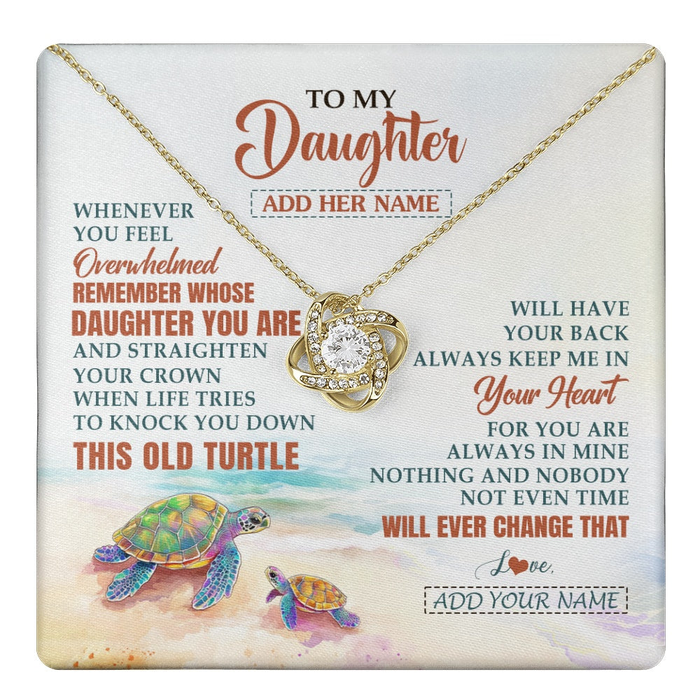 Personalized To My Daughter Gifts Necklace From Mom Dad Whenever Turtle Unique Birthday Gifts For Daughter Graduation Christmas Custom Gift Box Message Card