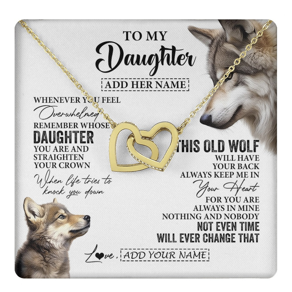 Personalized To My Daughter Gifts Necklace From Mom Dad Whenever Wolf Unique Birthday Gifts For Daughter Graduation Christmas Custom Gift Box Message Card