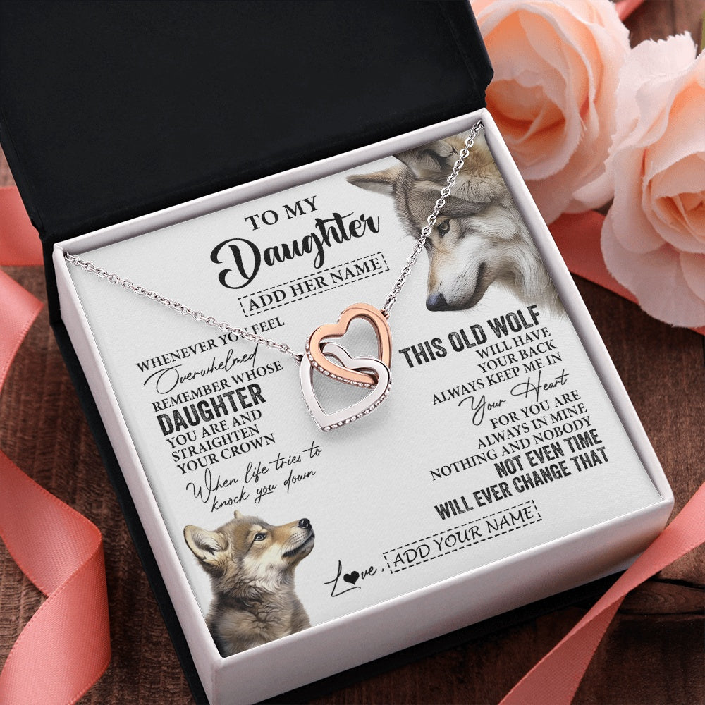 Personalized To My Daughter Gifts Necklace From Mom Dad Whenever Wolf Unique Birthday Gifts For Daughter Graduation Christmas Custom Gift Box Message Card