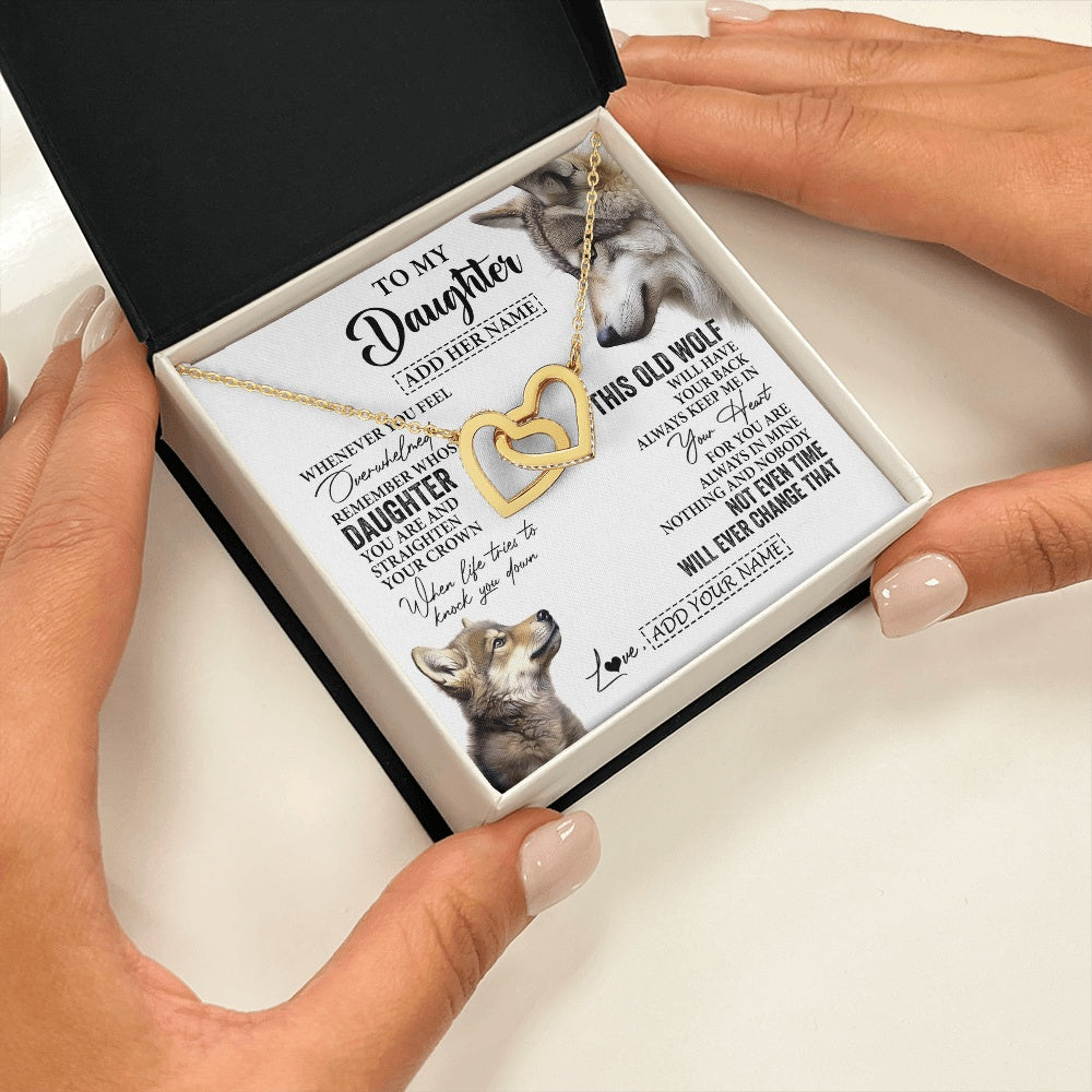 Personalized To My Daughter Gifts Necklace From Mom Dad Whenever Wolf Unique Birthday Gifts For Daughter Graduation Christmas Custom Gift Box Message Card