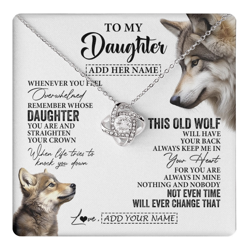 Personalized To My Daughter Gifts Necklace From Mom Dad Whenever Wolf Unique Birthday Gifts For Daughter Graduation Christmas Custom Gift Box Message Card