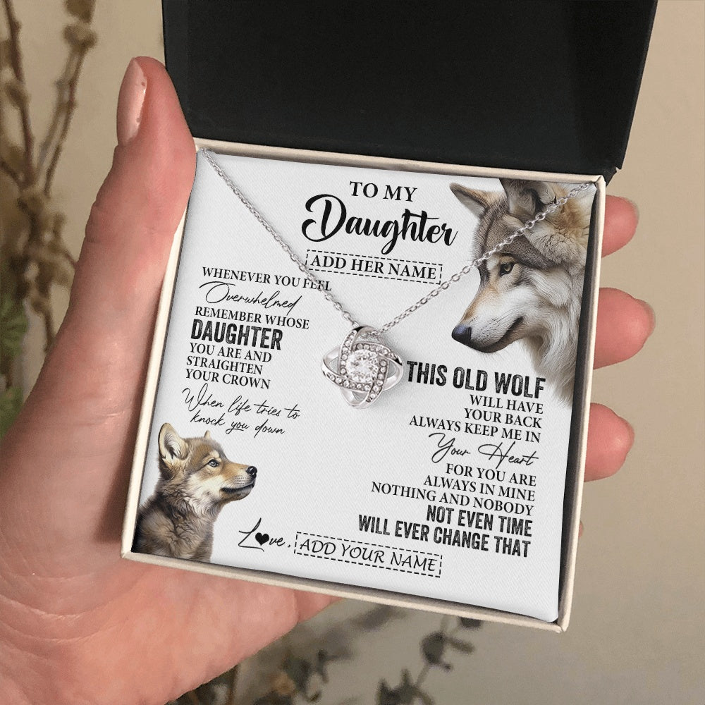 Personalized To My Daughter Gifts Necklace From Mom Dad Whenever Wolf Unique Birthday Gifts For Daughter Graduation Christmas Custom Gift Box Message Card