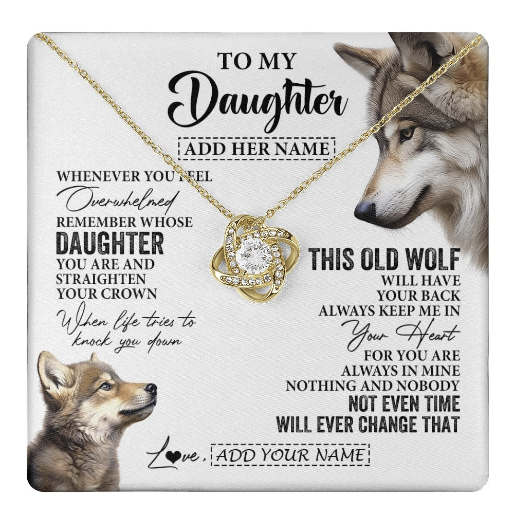 Personalized To My Daughter Gifts Necklace From Mom Dad Whenever Wolf Unique Birthday Gifts For Daughter Graduation Christmas Custom Gift Box Message Card