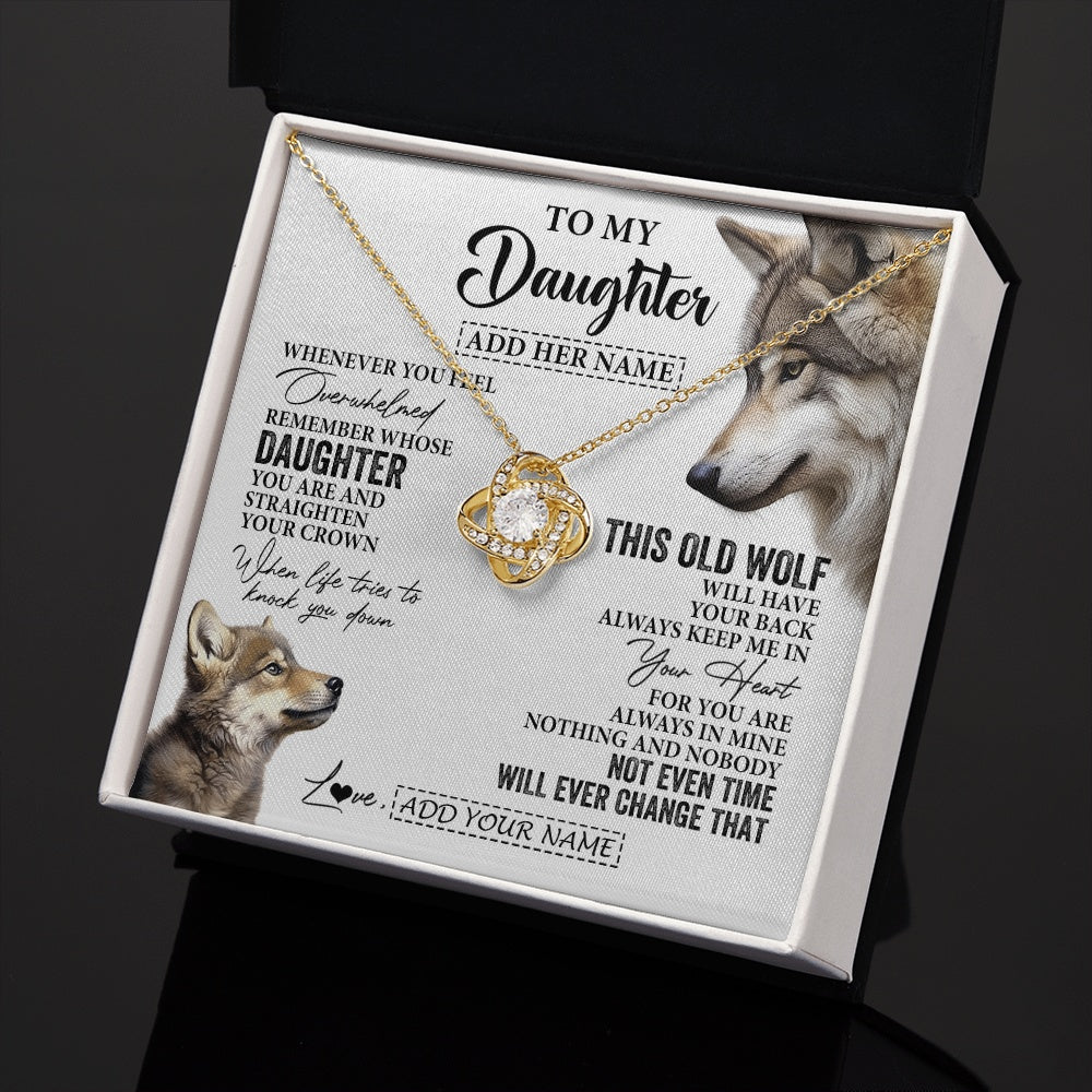 Personalized To My Daughter Gifts Necklace From Mom Dad Whenever Wolf Unique Birthday Gifts For Daughter Graduation Christmas Custom Gift Box Message Card