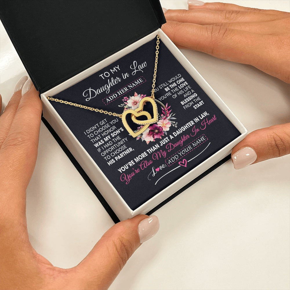 Personalized To My Daughter In Law Gift From Mother In Law Necklace Bonus Daughter In Heart Birthday Gifts For Wedding Jewelry Christmas Gift Box Message Card
