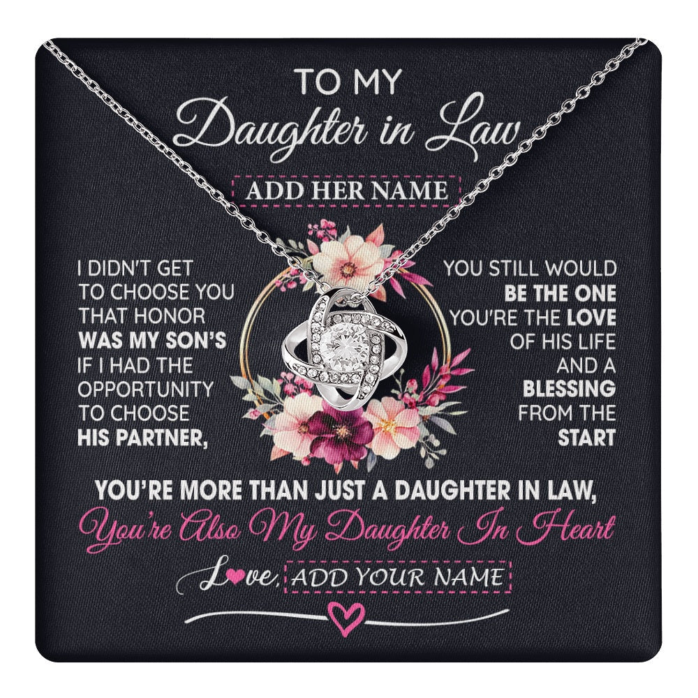Personalized To My Daughter In Law Gift From Mother In Law Necklace Bonus Daughter In Heart Birthday Gifts For Wedding Jewelry Christmas Gift Box Message Card