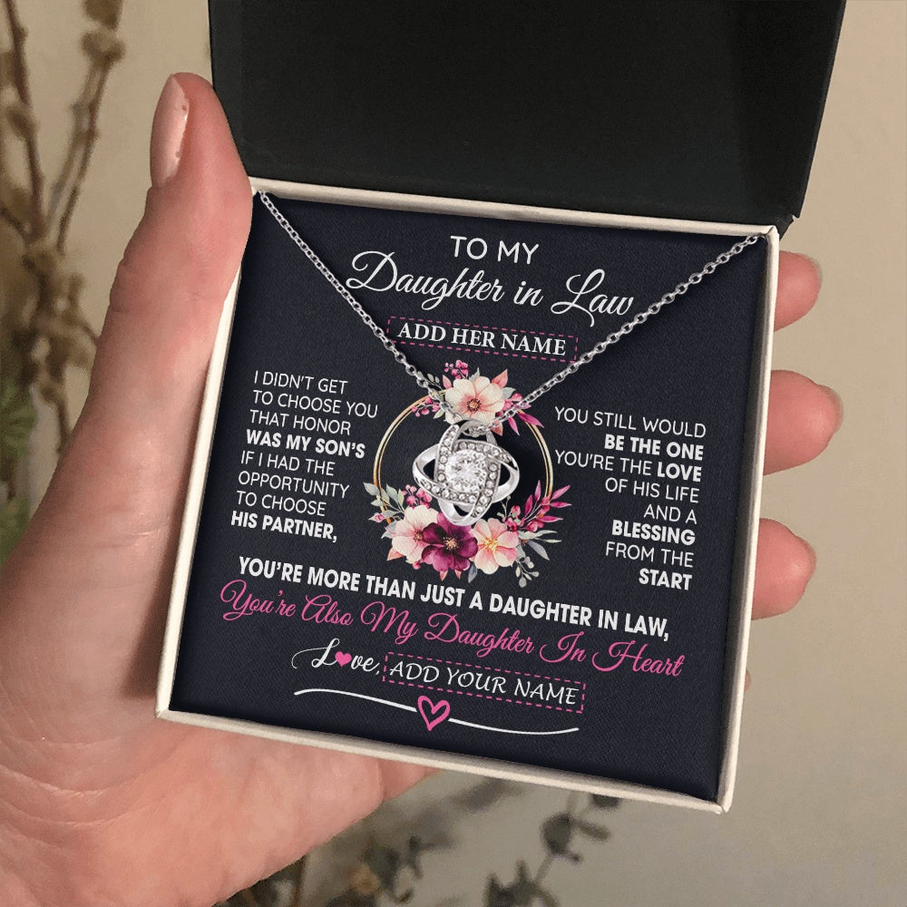 Personalized To My Daughter In Law Gift From Mother In Law Necklace Bonus Daughter In Heart Birthday Gifts For Wedding Jewelry Christmas Gift Box Message Card