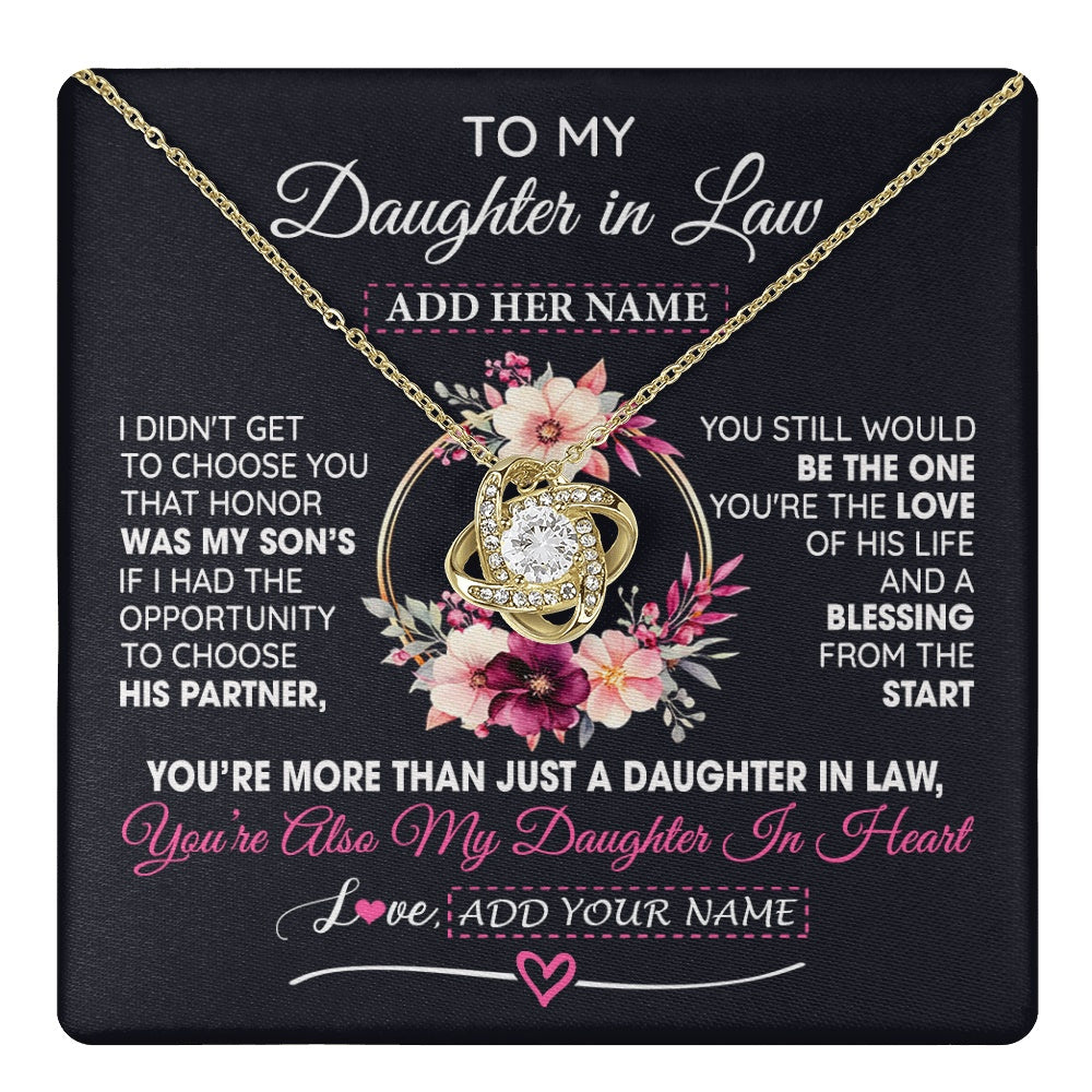 Personalized To My Daughter In Law Gift From Mother In Law Necklace Bonus Daughter In Heart Birthday Gifts For Wedding Jewelry Christmas Gift Box Message Card