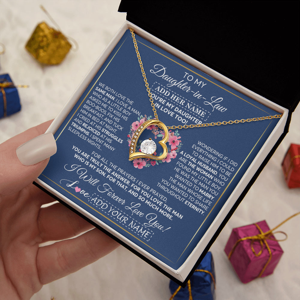 Personalized To My Daughter In Law Gifts Necklace From Mother In Law Bonus Daughter In Law Honor Pendant Jewelry Birthday Customized Gift Box Message Card