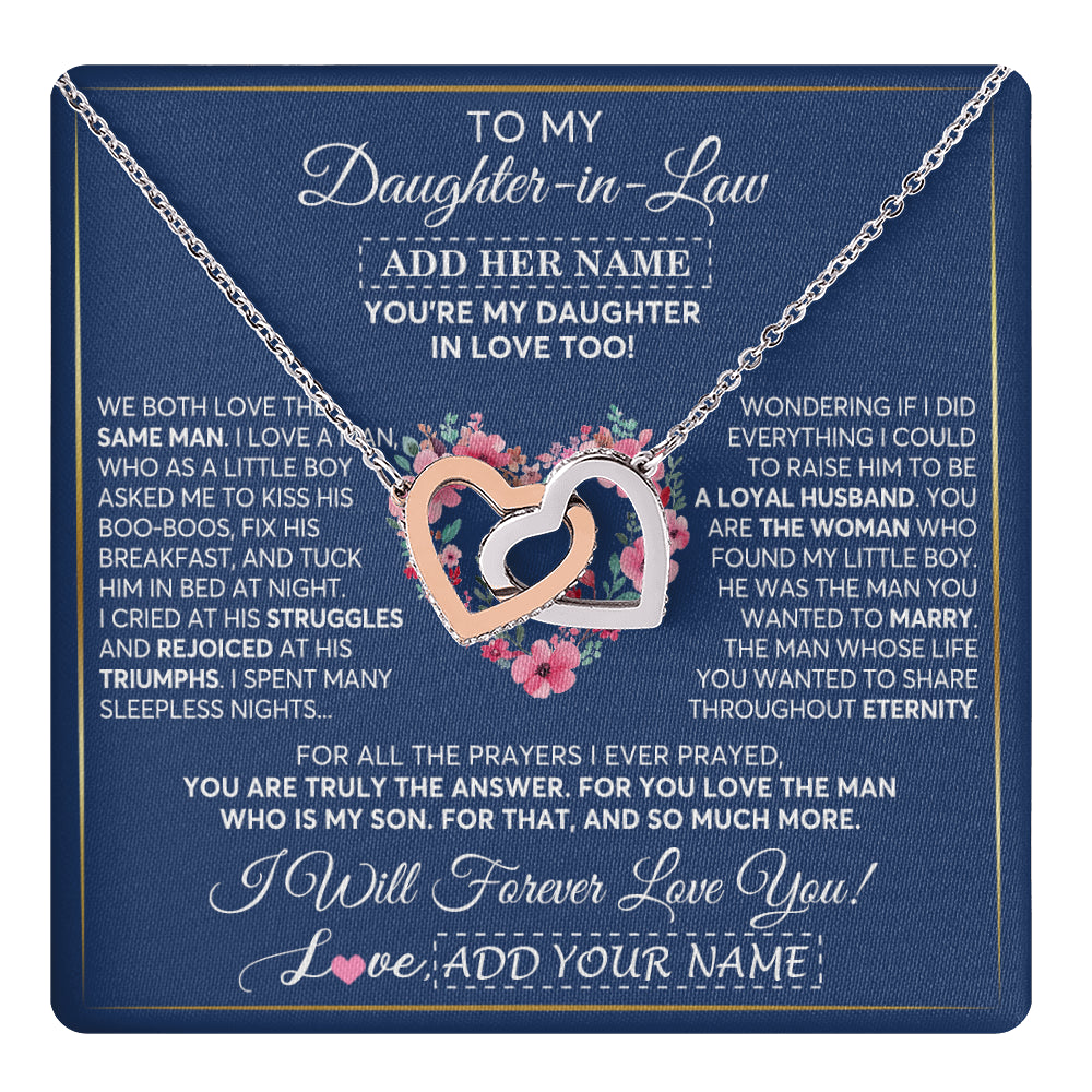 Personalized To My Daughter In Law Gifts Necklace From Mother In Law Bonus Daughter In Law Honor Pendant Jewelry Birthday Customized Gift Box Message Card