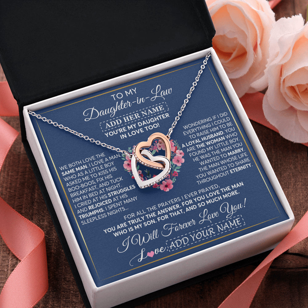 Personalized To My Daughter In Law Gifts Necklace From Mother In Law Bonus Daughter In Law Honor Pendant Jewelry Birthday Customized Gift Box Message Card
