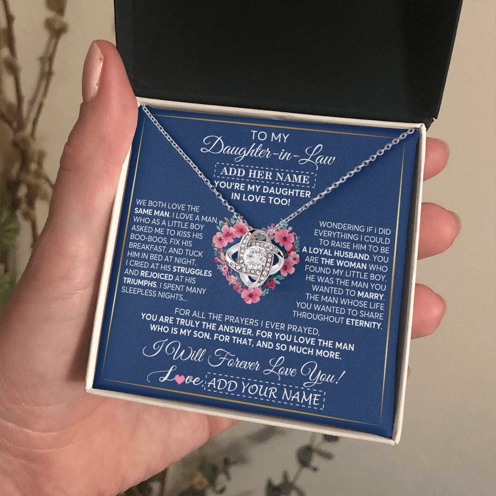 Personalized To My Daughter In Law Gifts Necklace From Mother In Law Bonus Daughter In Law Honor Pendant Jewelry Birthday Customized Gift Box Message Card