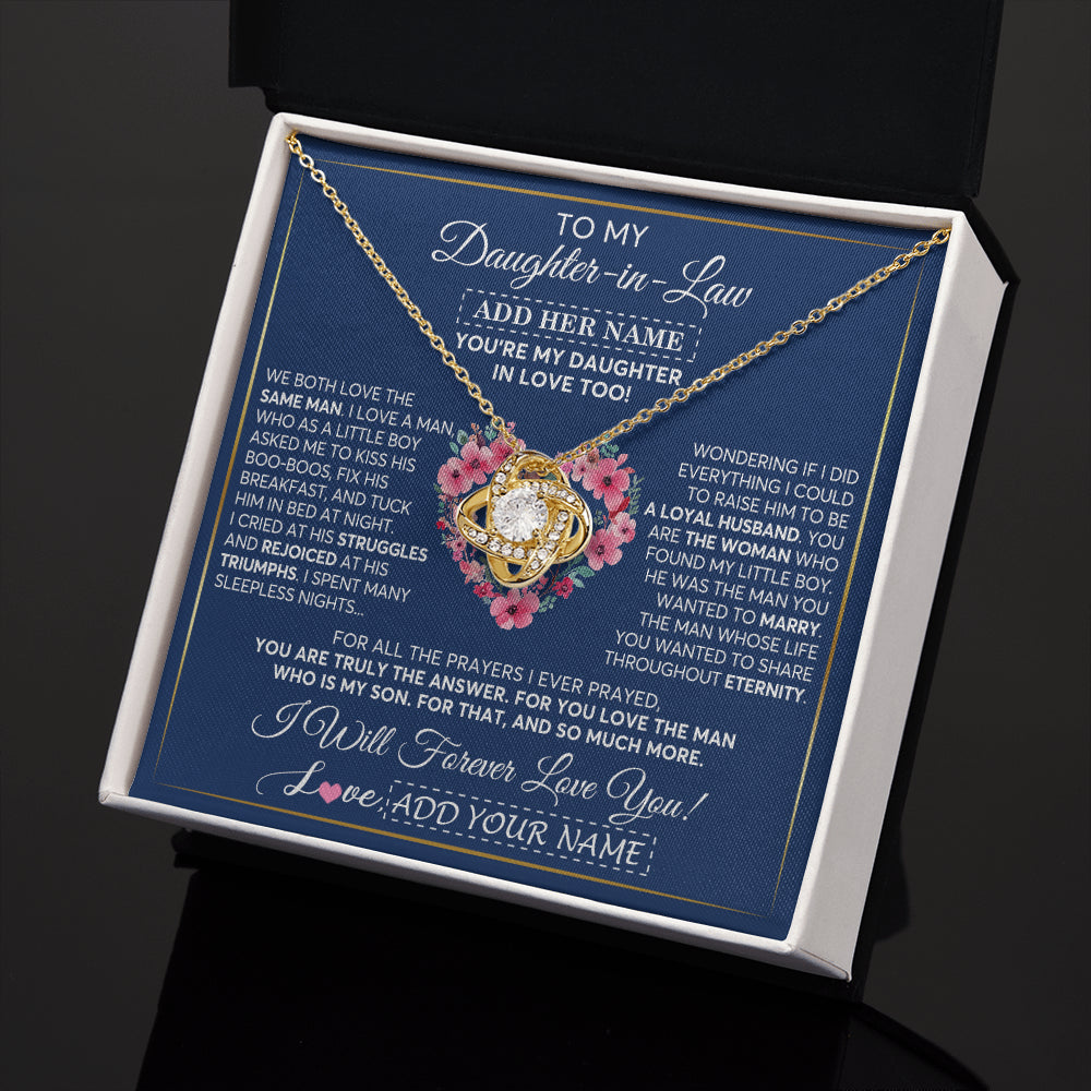 Personalized To My Daughter In Law Gifts Necklace From Mother In Law Bonus Daughter In Law Honor Pendant Jewelry Birthday Customized Gift Box Message Card