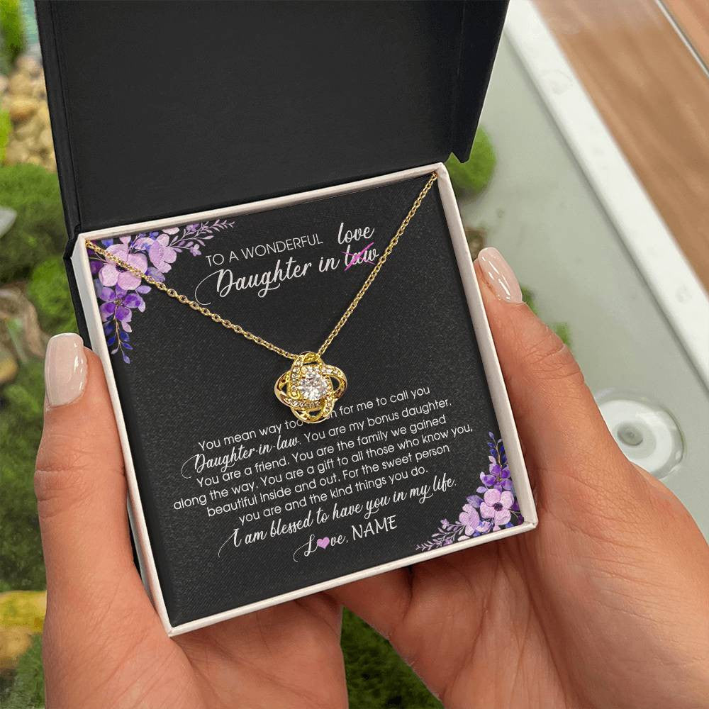 Personalized To My Daughter In Law Necklace from Mother In Law You Are My Bonus Daughter Jewelry Birthday Wedding Day Christmas Customized Message Card