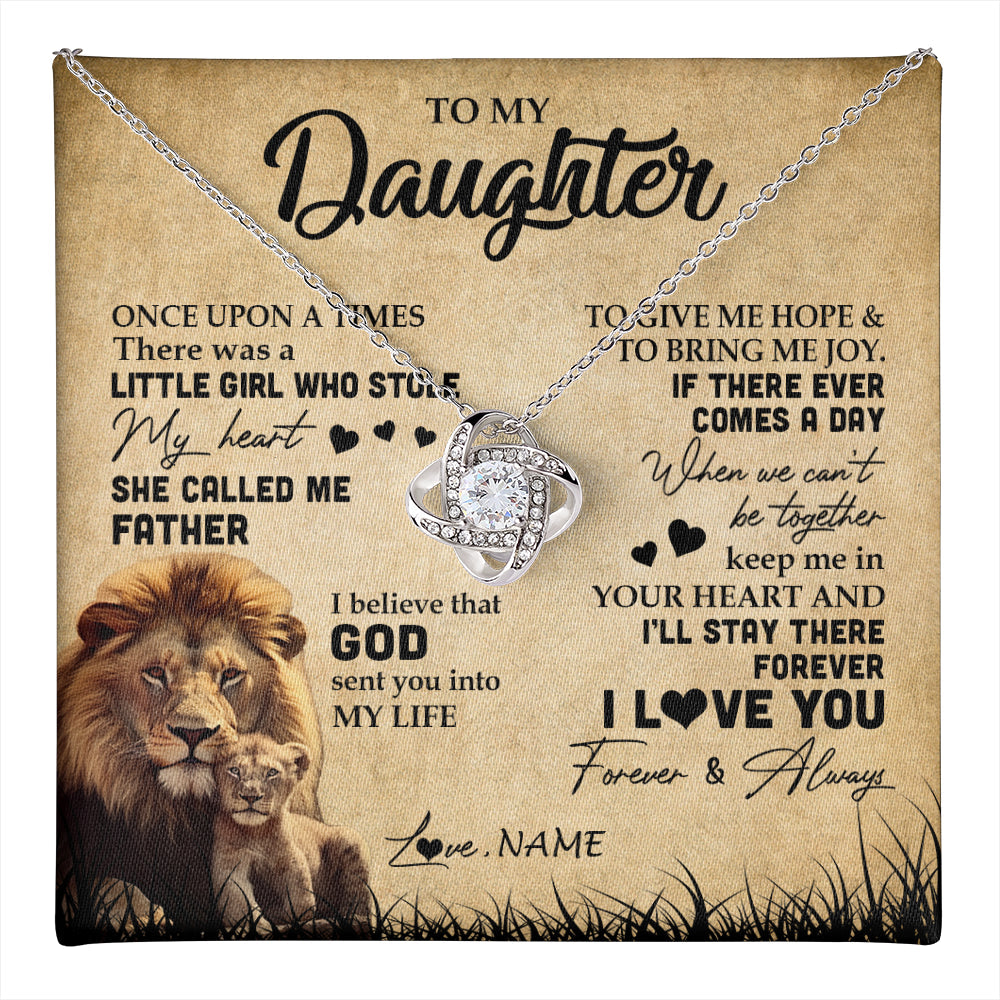 Personalized To My Daughter Lion Necklace From Dad Father I'll Stay There Forever Daughter Birthday Graduation Christmas Customized Gift Box Message Card