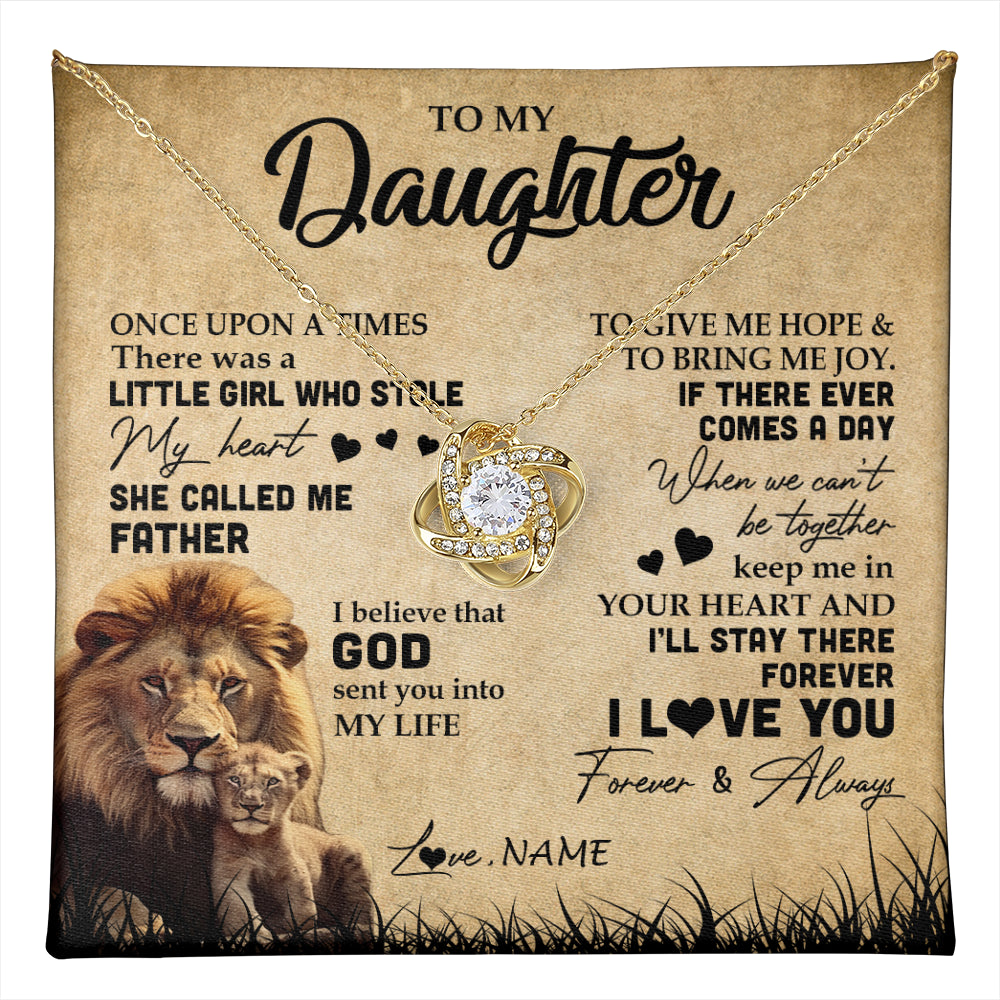 Personalized To My Daughter Lion Necklace From Dad Father I'll Stay There Forever Daughter Birthday Graduation Christmas Customized Gift Box Message Card