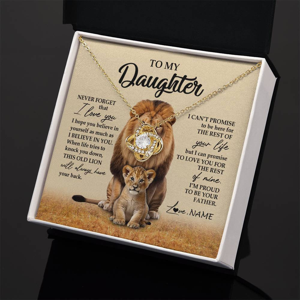 Personalized To My Daughter Necklace From Dad Father Lion Never Forget That I Love You Daughter Jewelry Birthday Graduation Christmas Customized Message Card