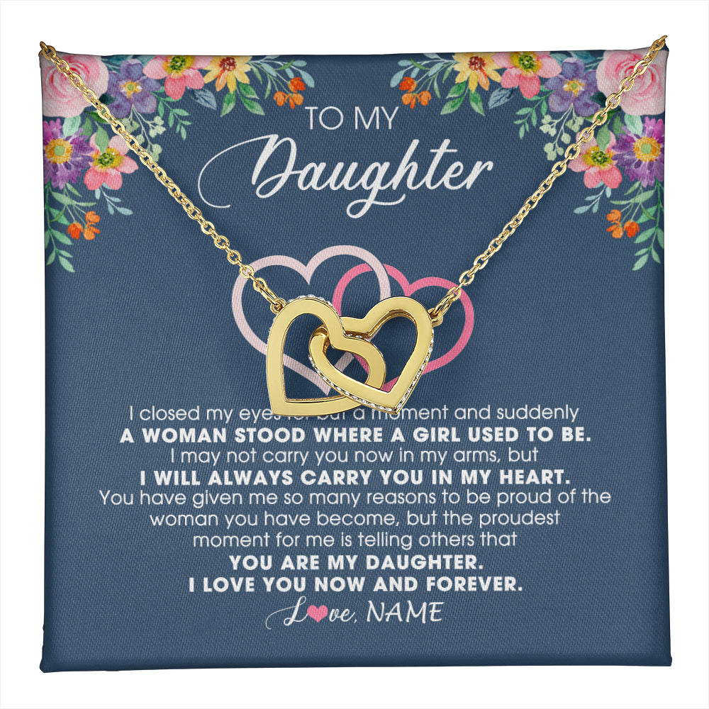 Personalized To My Daughter Necklace From Dad Father Mom I Love You Now And Forever Jewelry For Daughter Birthday Graduation Christmas Customized Message Card