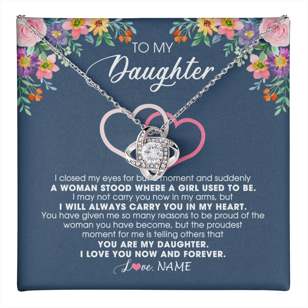Personalized To My Daughter Necklace From Dad Father Mom I Love You Now And Forever Jewelry For Daughter Birthday Graduation Christmas Customized Message Card