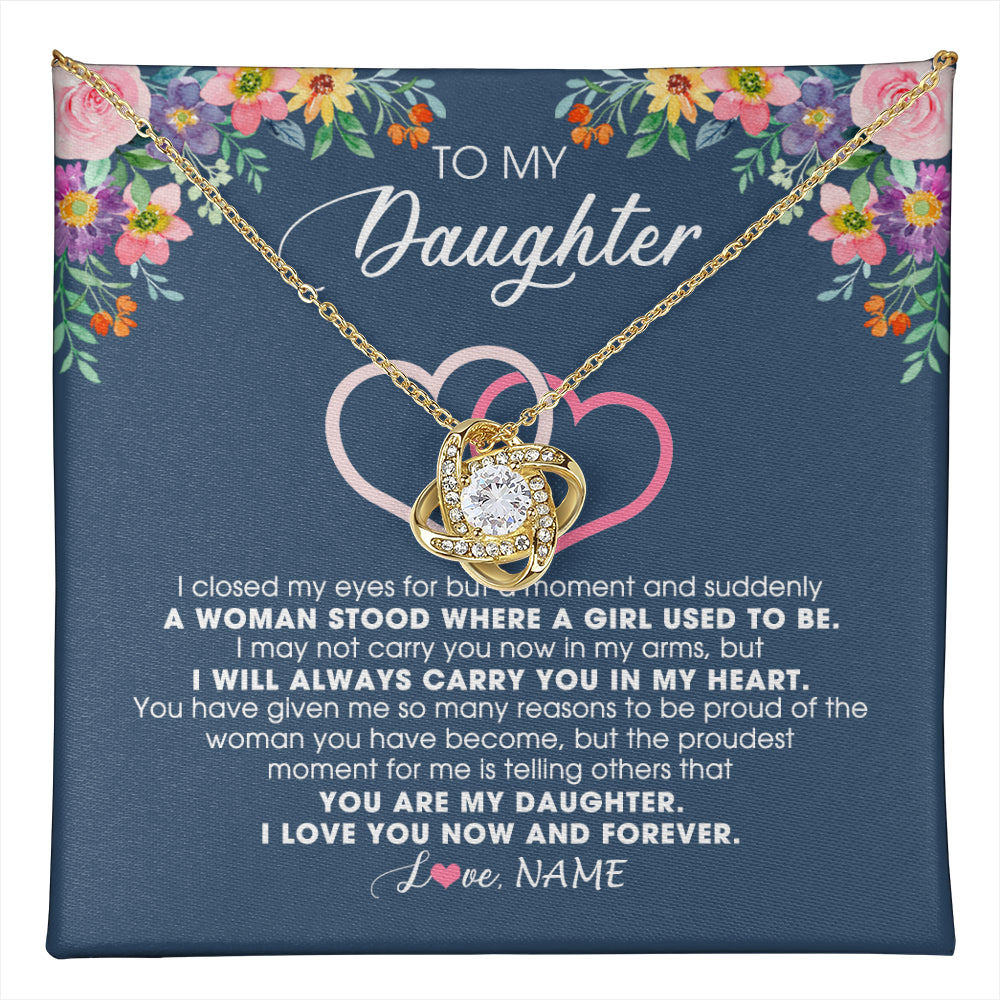 Personalized To My Daughter Necklace From Dad Father Mom I Love You Now And Forever Jewelry For Daughter Birthday Graduation Christmas Customized Message Card
