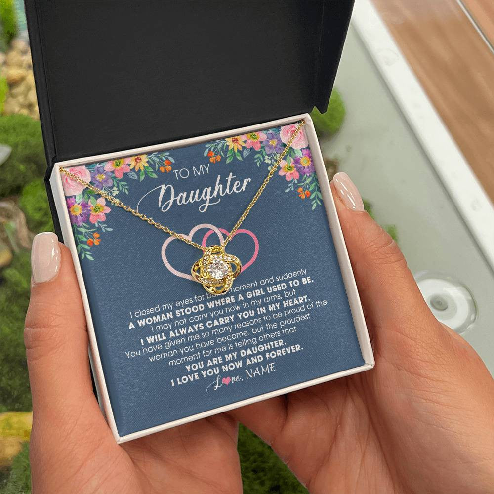 Personalized To My Daughter Necklace From Dad Father Mom I Love You Now And Forever Jewelry For Daughter Birthday Graduation Christmas Customized Message Card