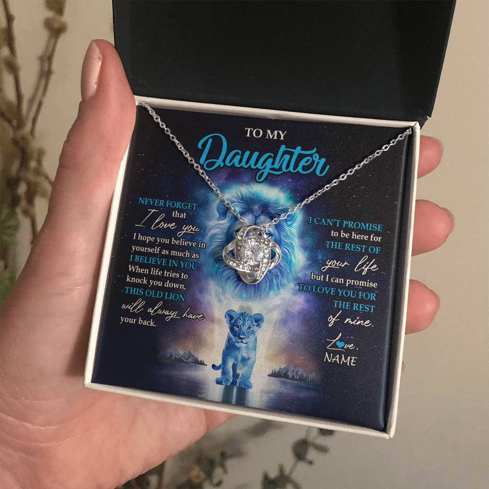 Personalized To My Daughter Necklace From Dad Father Never Forget I Love You Lion Daughter Jewelry Birthday Graduation Christmas Customized Message Card