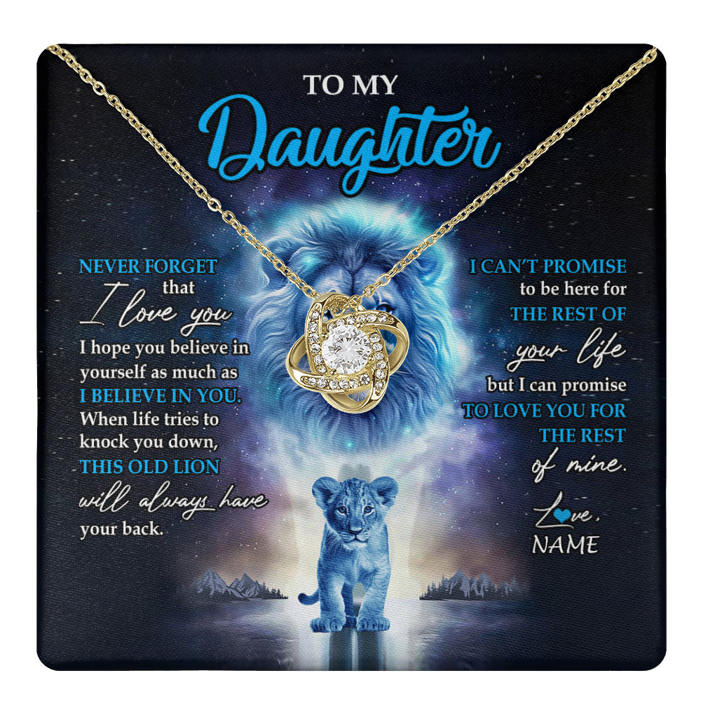 Personalized To My Daughter Necklace From Dad Father Never Forget I Love You Lion Daughter Jewelry Birthday Graduation Christmas Customized Message Card