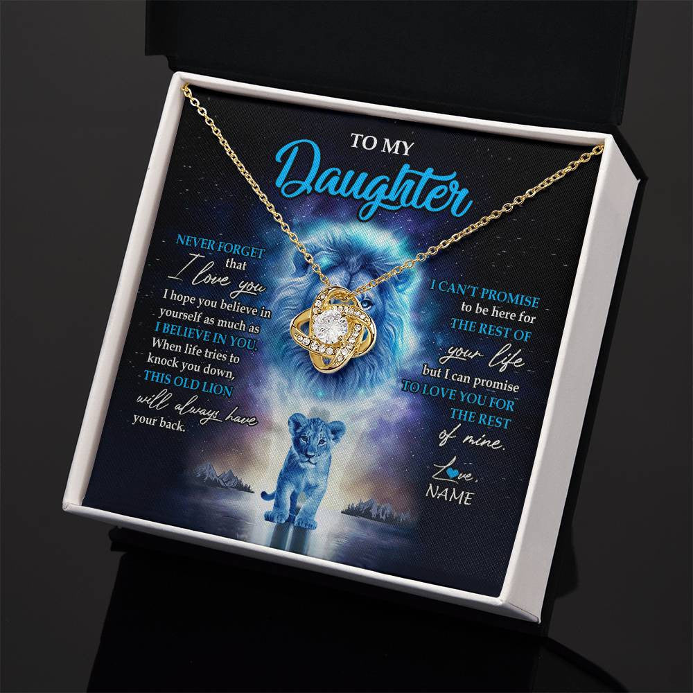 Personalized To My Daughter Necklace From Dad Father Never Forget I Love You Lion Daughter Jewelry Birthday Graduation Christmas Customized Message Card