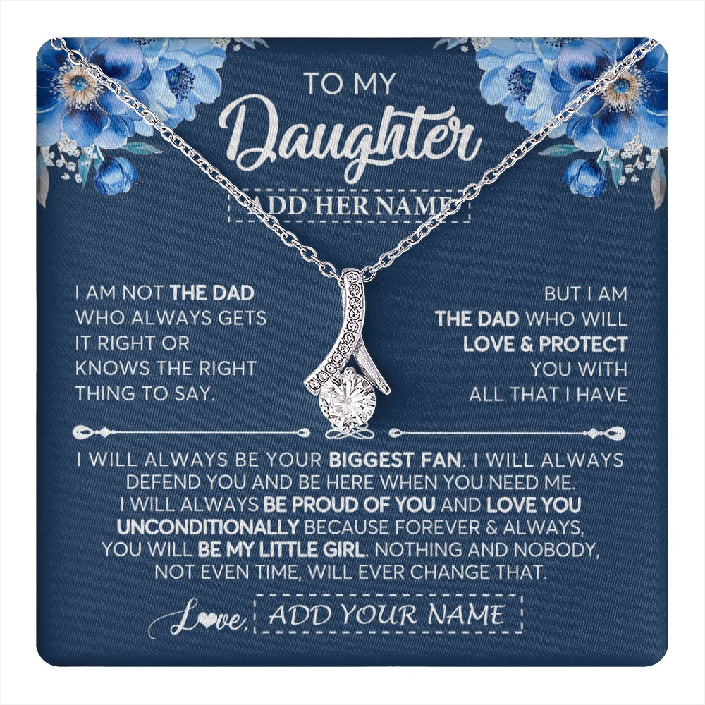 Personalized To My Daughter Necklace From Dad Father Proud Of You Birthday Gifts For Daughter Jewelry Gifts Christmas Custom Gift Box Message Card