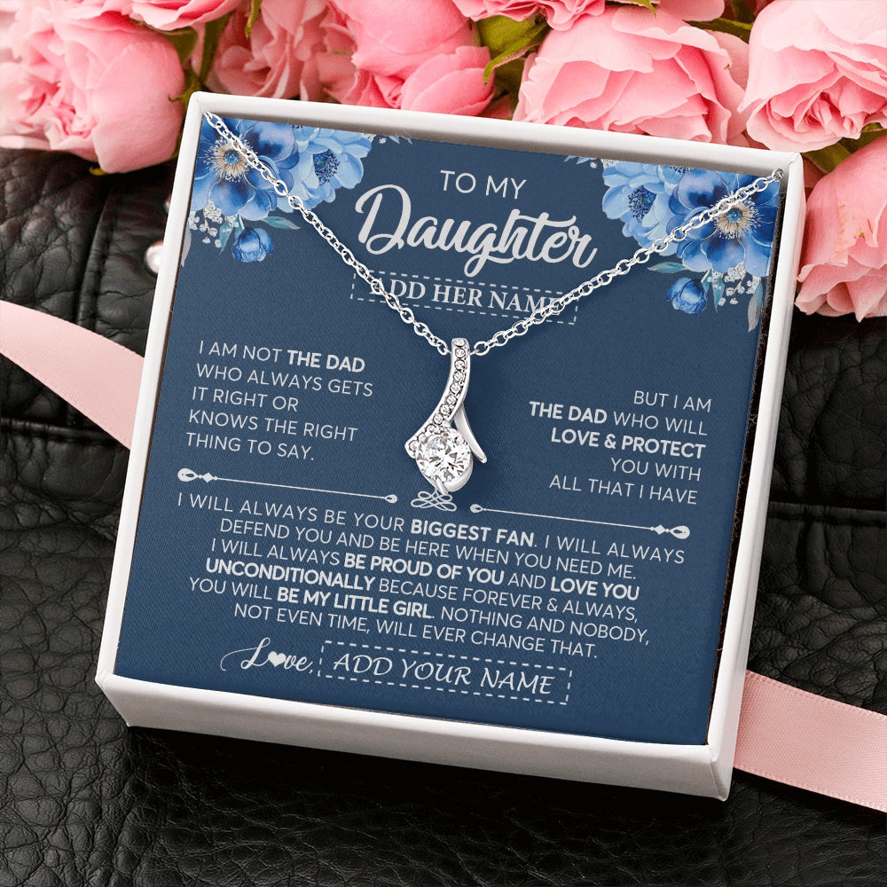 Personalized To My Daughter Necklace From Dad Father Proud Of You Birthday Gifts For Daughter Jewelry Gifts Christmas Custom Gift Box Message Card