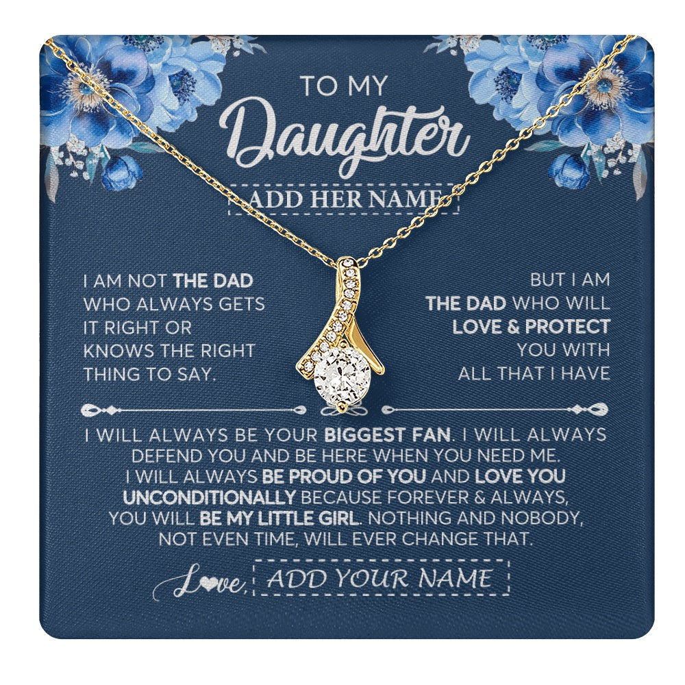 Personalized To My Daughter Necklace From Dad Father Proud Of You Birthday Gifts For Daughter Jewelry Gifts Christmas Custom Gift Box Message Card