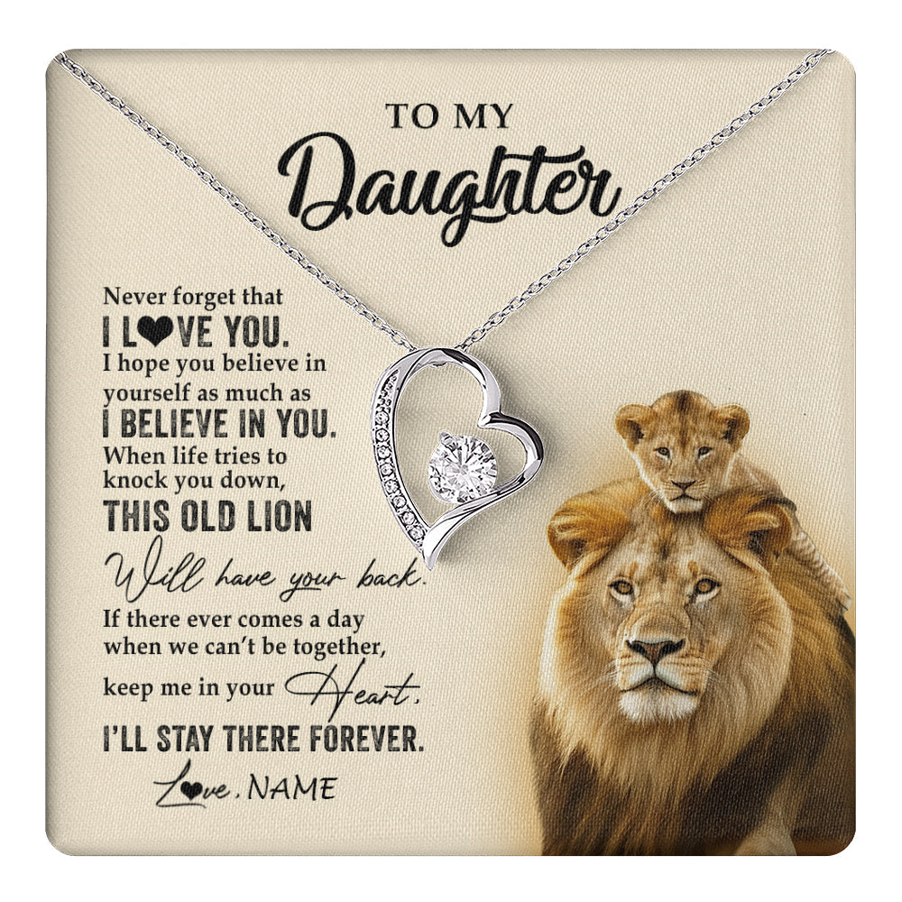 Personalized To My Daughter Necklace From Dad Father This Old Lion Never Forget I Love You Daughter Jewelry Birthday Christmas Customized Gift Box Message Card