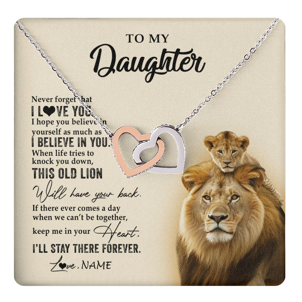 Personalized To My Daughter Necklace From Dad Father This Old Lion Never Forget I Love You Daughter Jewelry Birthday Christmas Customized Gift Box Message Card